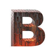 Vector hot metal cutted figure b Paste to any background