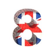 Vector Great Britain cutted figure 8 Paste to any background N2