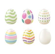 Set of colorful Easter eggs in pale colors