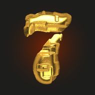 vector golden letter 7 N4