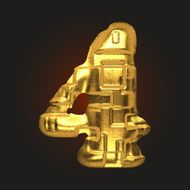 vector golden letter 4 N4