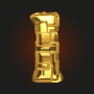 vector golden letter 1 N4