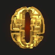 vector golden letter 0 N4