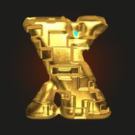 vector golden letter x N4