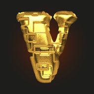 vector golden letter v N4
