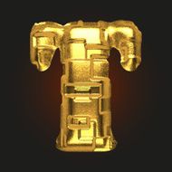 vector golden letter t N3