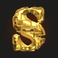 vector golden letter s N3
