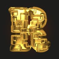 vector golden letter r