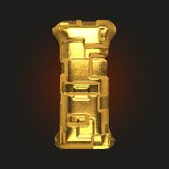 vector golden letter i N3