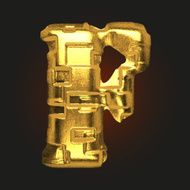 vector golden letter f N4