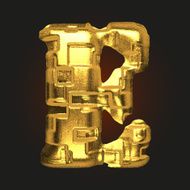 vector golden letter e N3