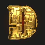 vector golden letter d N4
