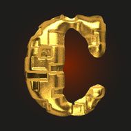 vector golden letter c N4