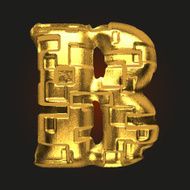 vector golden letter b N3