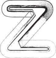 Grunge Font LETTER Z N5