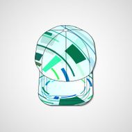 Abstract illustration on peaked cap N180
