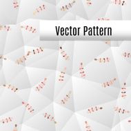 white geometric pattern with triangles and colored floral ornaments