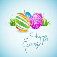 Easter Background with Decorated Eggs N2