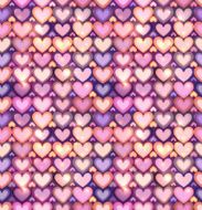 Light pink hearts shining seamless pattern