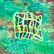 abstract pattern on handmade silk batik N11