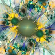 Beautiful fractal pattern in green and yellow