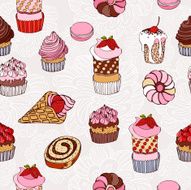 Abstract background cakes seamless pattern