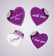 Valentine violet heart stickers N2