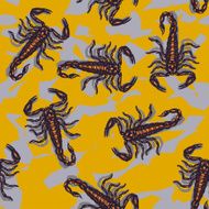 Seamless pattern of scorpions