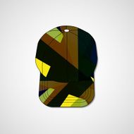 Abstract illustration on peaked cap N182