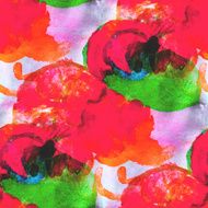 abstract avant-garde orange green seamless wallpaper watercolor