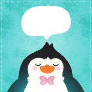 cute cartoon penguin card N2