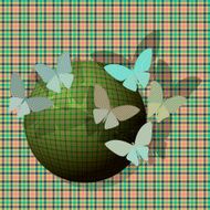 group of butterflies near the ball