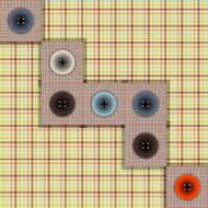 set of fabric with buttons on a contrasting background N3