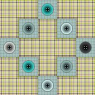 set of fabric with buttons on a contrasting background N9
