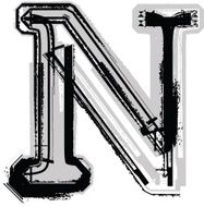 Grunge Font LETTER n N6
