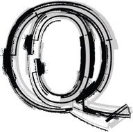 Grunge Font LETTER q N6
