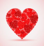 Valentine abstract red mosaic heart N2