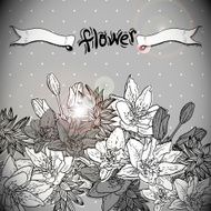Floral background with blooming flowers N3