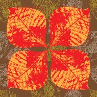 Autumn leaves with mandala and brown background