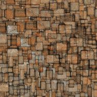 grunge mosaic tile fragmented backdrop in orange
