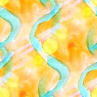 sun glare watercolor art yellow green on for your design
