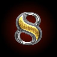 vector silver and golden figure 8