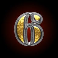 vector silver and golden figure 6