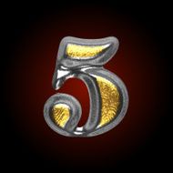 vector silver and golden figure 5