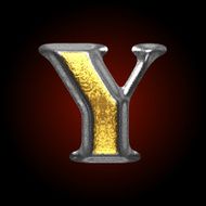vector silver and golden figure y