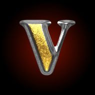 vector silver and golden figure v