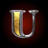 vector silver and golden figure u