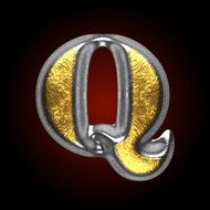 vector silver and golden figure q