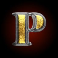 vector silver and golden figure p