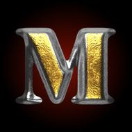 vector silver and golden figure m